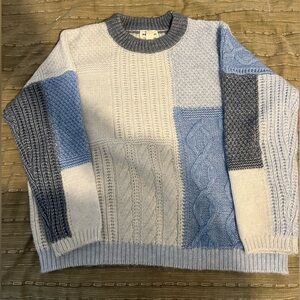 For The Republic women's Multi-Blue Patchwork Sweater
